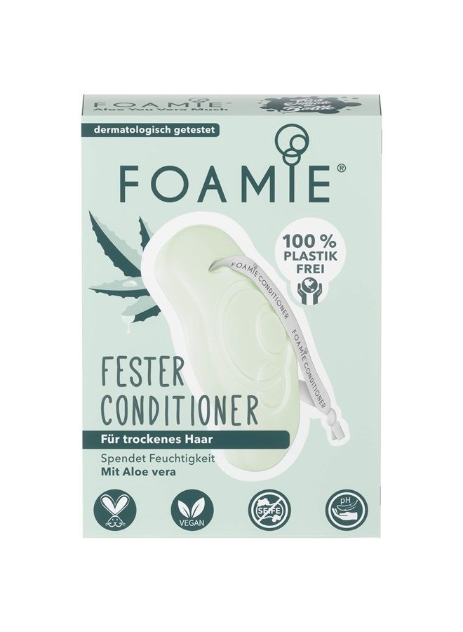 FOAMIE Conditioner Bar Aloe You Vera Much, Hair Conditioner Bar for Dry Hair with All-Natural Eco-Friendly Ingredients, Plastic Free, Cruelty Free, Vegan Conditioner Bar for All Hair Types