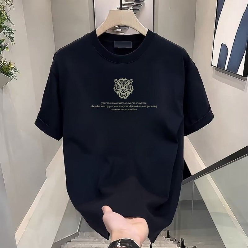 European Station Cotton Half-Sleeved Men'S Summer Men'S T-Shirt Round Neck High-End Big Brand European Short-Sleeved Men - Image 1