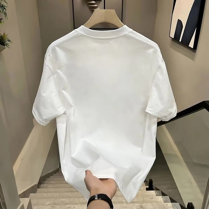 European Station Cotton Half-Sleeved Men'S Summer Men'S T-Shirt Round Neck High-End Big Brand European Short-Sleeved Men - Image 4