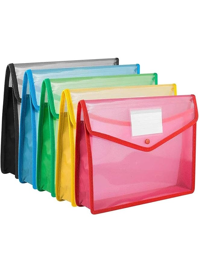 A4 Plastic File Folder 5 Pack Poly Envelope Folder With Snap Button Closure And Label Pocket A4 Size Expanding File Folder File Folders Organizer For Home School And Office - pzsku/Z4C53FAA86E3117C7952EZ/45/_/1740917310/c8e629ae-5d49-49e8-82b1-37c7c337f5d4