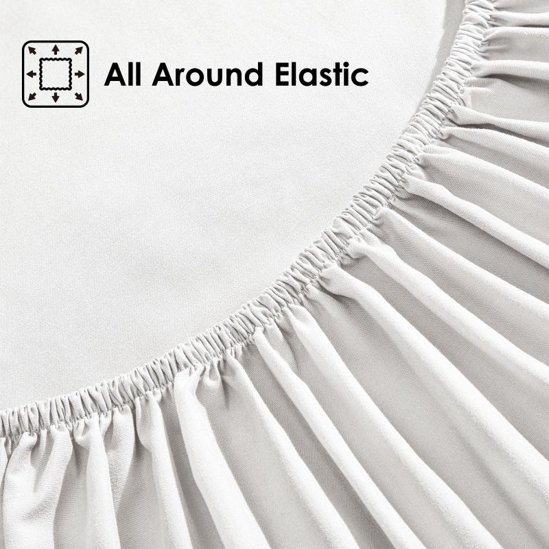 ClevaHome Sheet Set Queen Size, 4-Piece Bedding, Lightweight & Super Soft Easy Care Microfiberâ€“ Shrinkage & Fade Resistant Bedding Set with 14'' Deep Pockets (Pearl White) - Image 2