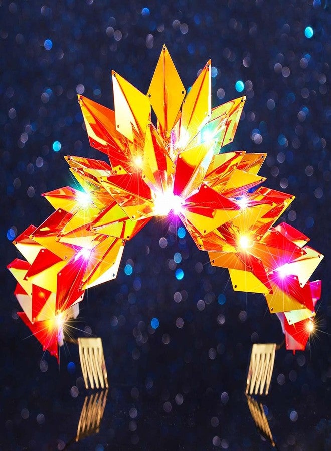 Kilshye Light Up Red Crown Headband LED Costume Headpiece Festival Headwear Halloween Hair Accessories for Women - Image 1