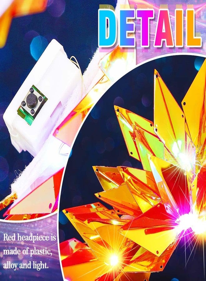 Kilshye Light Up Red Crown Headband LED Costume Headpiece Festival Headwear Halloween Hair Accessories for Women - Image 3