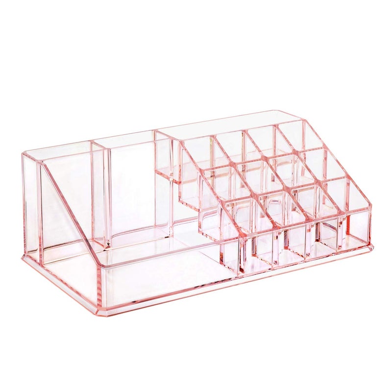 Ikee Design Pink Jewelry & Cosmetic Storage Display Boxes Two Pieces Set, Pink Cosmetic Jewelry Organizer Makeup Holder, Organizer for Vanity - Image 5