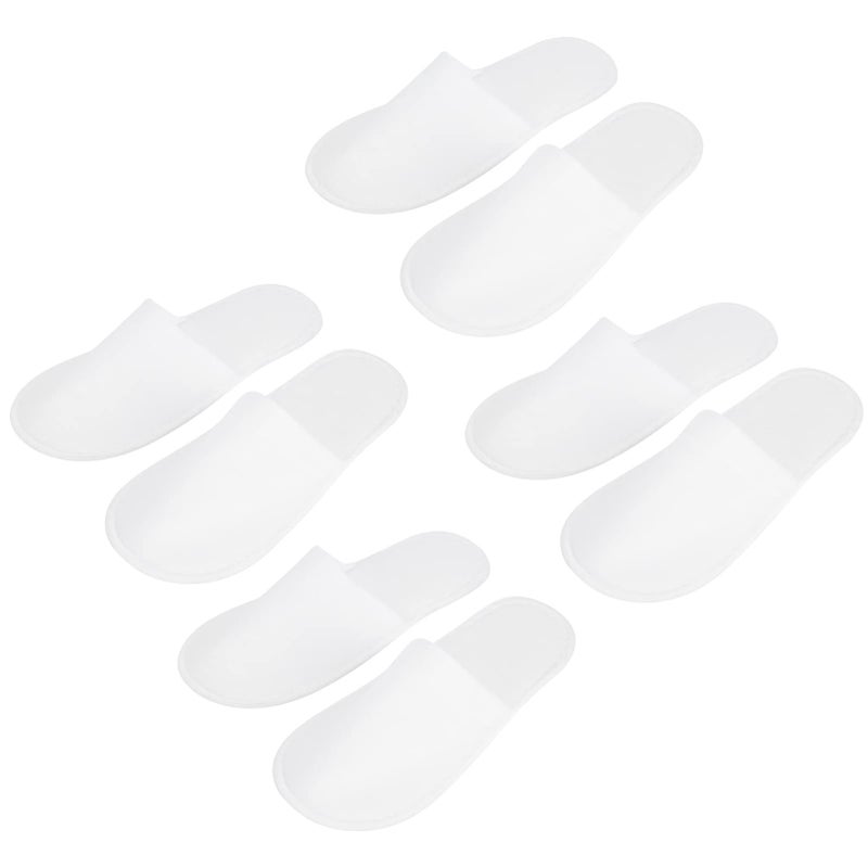 POCREATION POCREATION Spa Slippers  50 Pairs Plush Closed Toe Slippers Fit Size for Men and Women for Hotel Guest Used  White Non- Slippers - Image 1