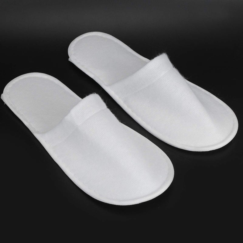 POCREATION POCREATION Spa Slippers  50 Pairs Plush Closed Toe Slippers Fit Size for Men and Women for Hotel Guest Used  White Non- Slippers - Image 5