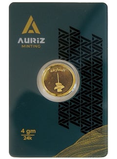 Rizan Jewellery - Auriz Minting 4Gm 24K Gold Coin House of Wisdom Tower Design