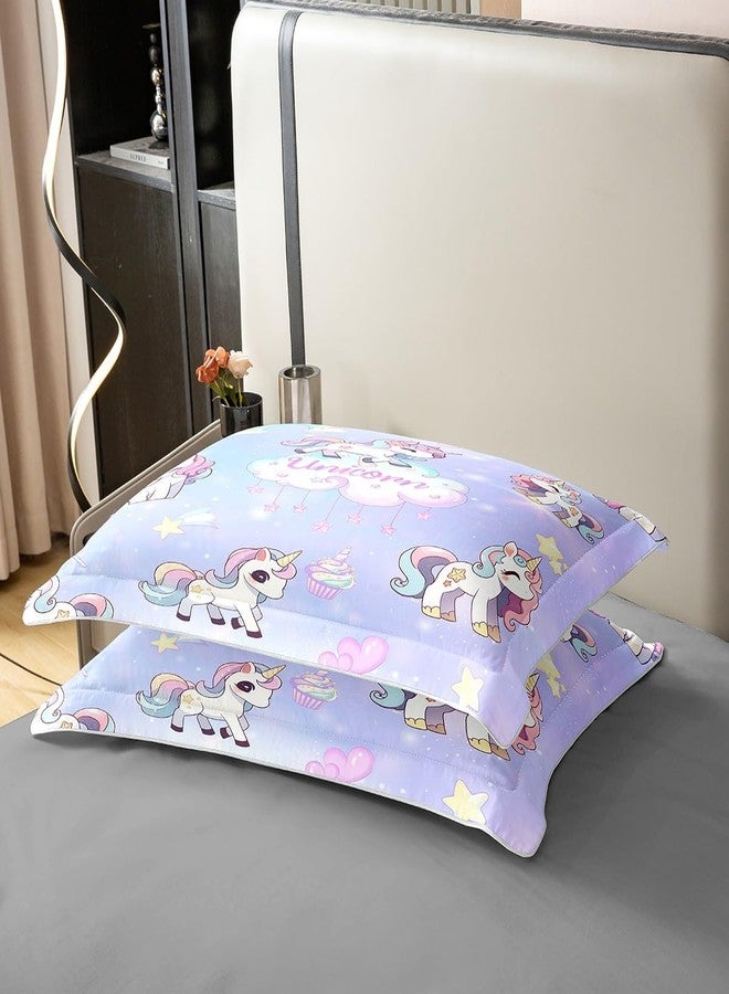 Homewish Cartoon Unicorn 100% Cotton Duvet Cover Twin Size Cute Animal Clouds Colorful Rainbow Decor Bedding Set for Kids Girls Teens Blue Purple Tie Dye Dreamy Comforter Cover with 1 Pillowcase(No Comforter) - Image 5