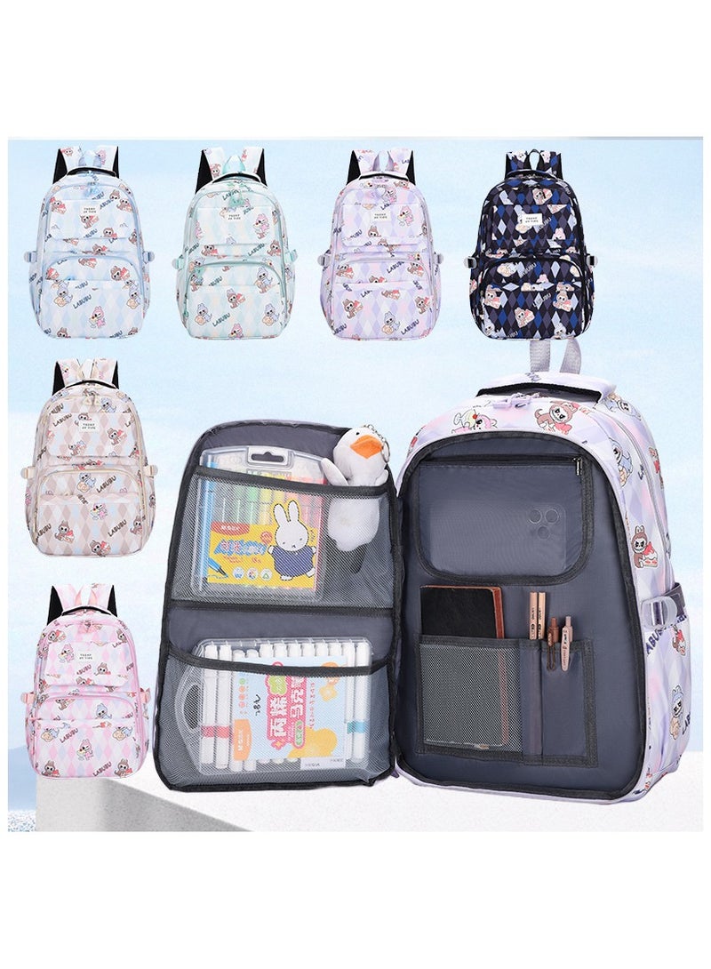 Labubu Children's Backpack Wholesale New Large Capacity Light Refrigerator Door Boys And Girls Backpack Elementary School Schoolbag 47*31*22CM - Image 3