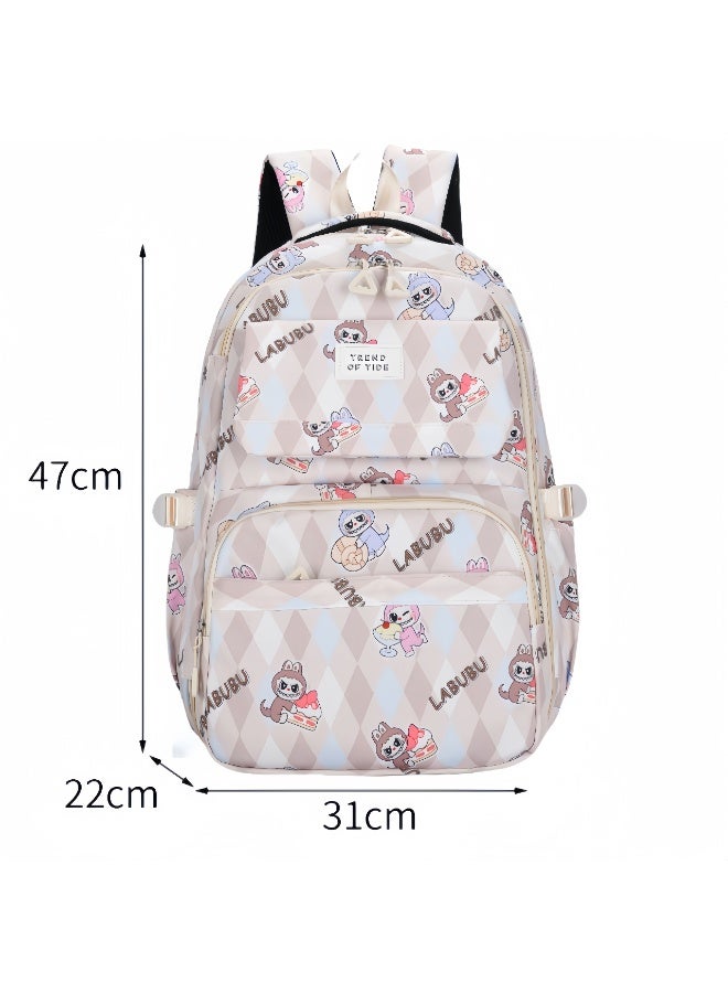 Labubu Children's Backpack Wholesale New Large Capacity Light Refrigerator Door Boys And Girls Backpack Elementary School Schoolbag 47*31*22CM - Image 2