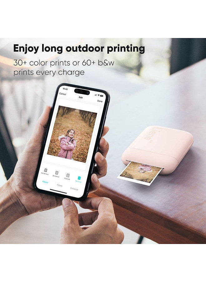 Generic - Kiwi 2x3 Inch Mini Photo Printer Wireless Smartphone Instant Picture Printer with 5 ZINK Technology Adhesive Paper BT5.0 Connecting Compatible with iOS & Android Portable - Image 1