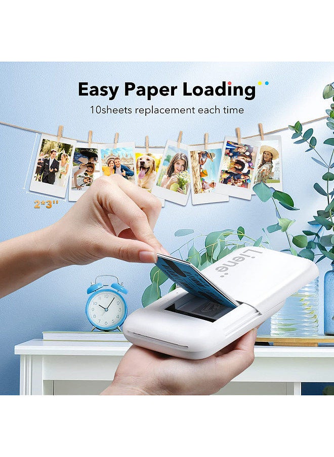 Generic - Kiwi 2x3 Inch Mini Photo Printer Wireless Smartphone Instant Picture Printer with 5 ZINK Technology Adhesive Paper BT5.0 Connecting Compatible with iOS & Android Portable - Image 1