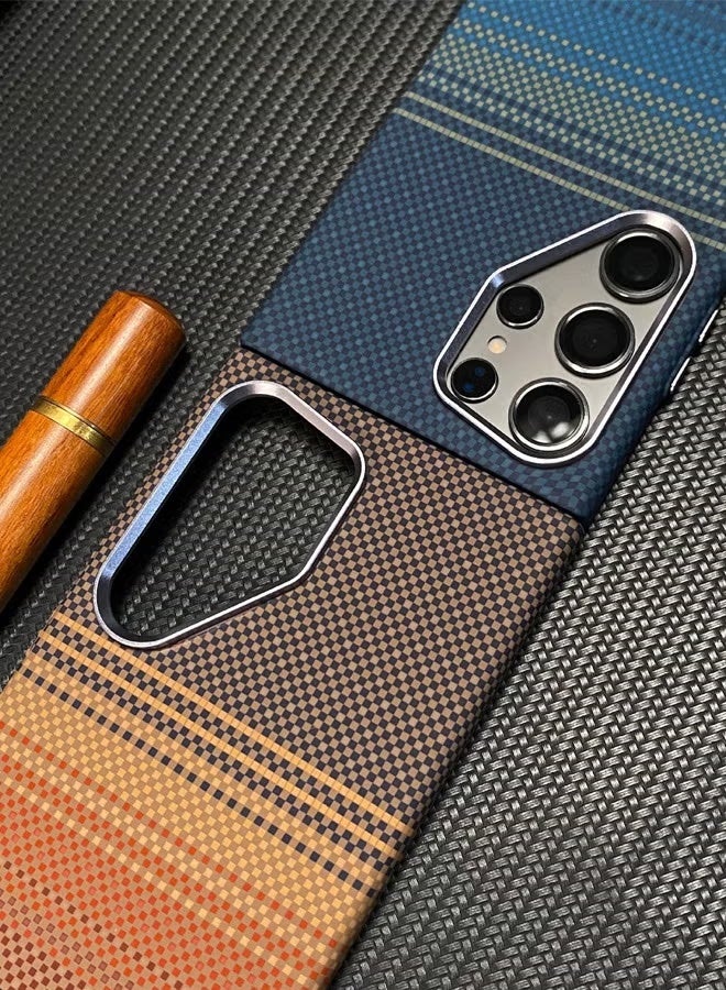 Slim Magnetic Protective Case for Samsung S24 Ultra, Geometric Striped Pattern, Shock Absorption, Anti-Yellowing - Image 4