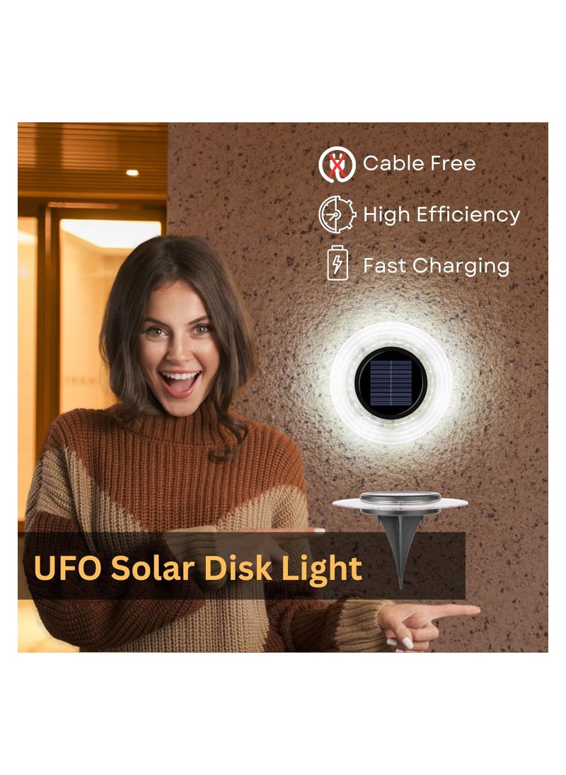 Solar Ground Lights Outdoor Waterproof 28 LED, Bright Solar Powered Landscape Lights, Solar Lights for Outside Pathway, Wall, Deck, Fence (Cold White, 1 Pack) - Image 3