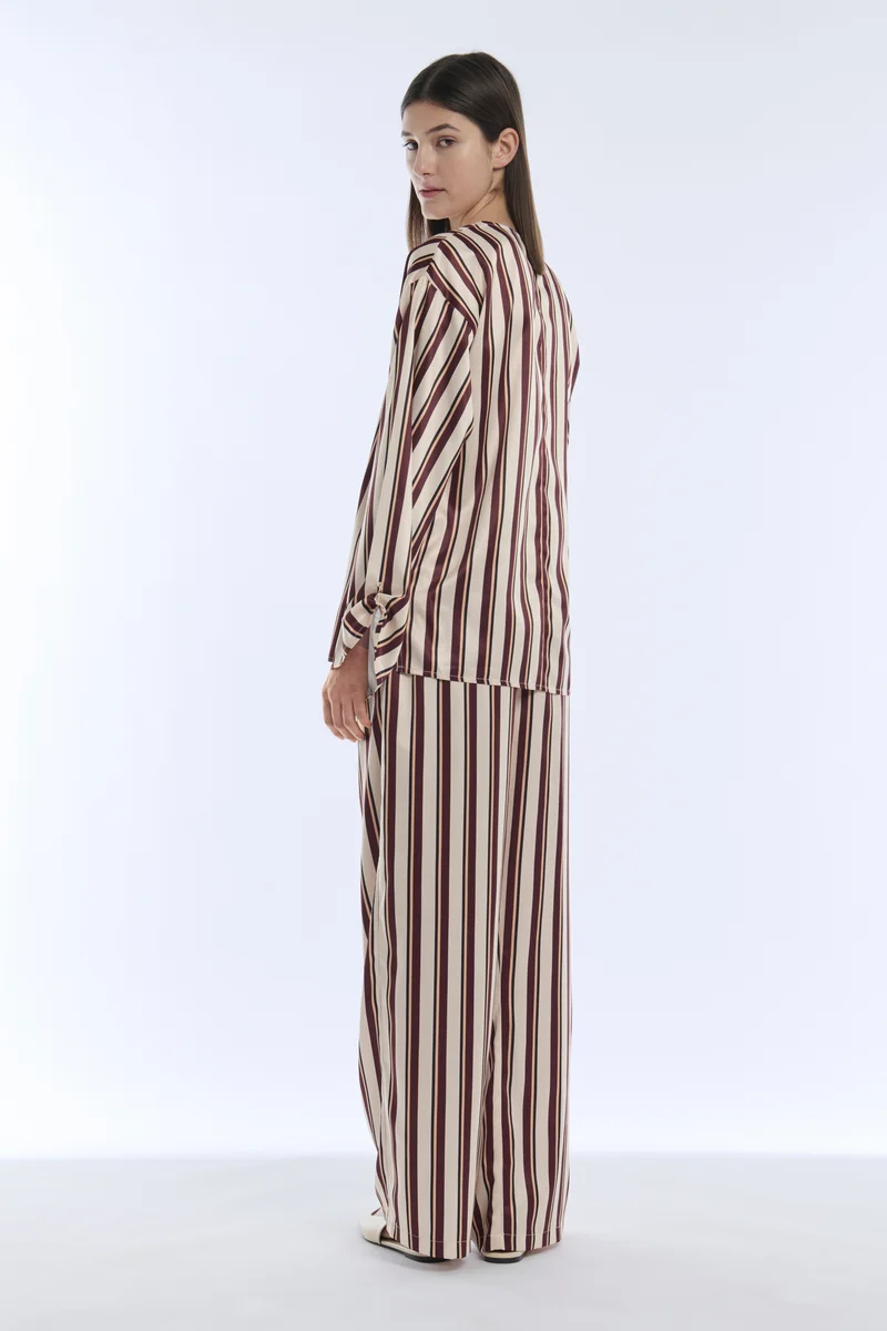 Iyal  Satin Stripe Top for Women | Best Price UAE
