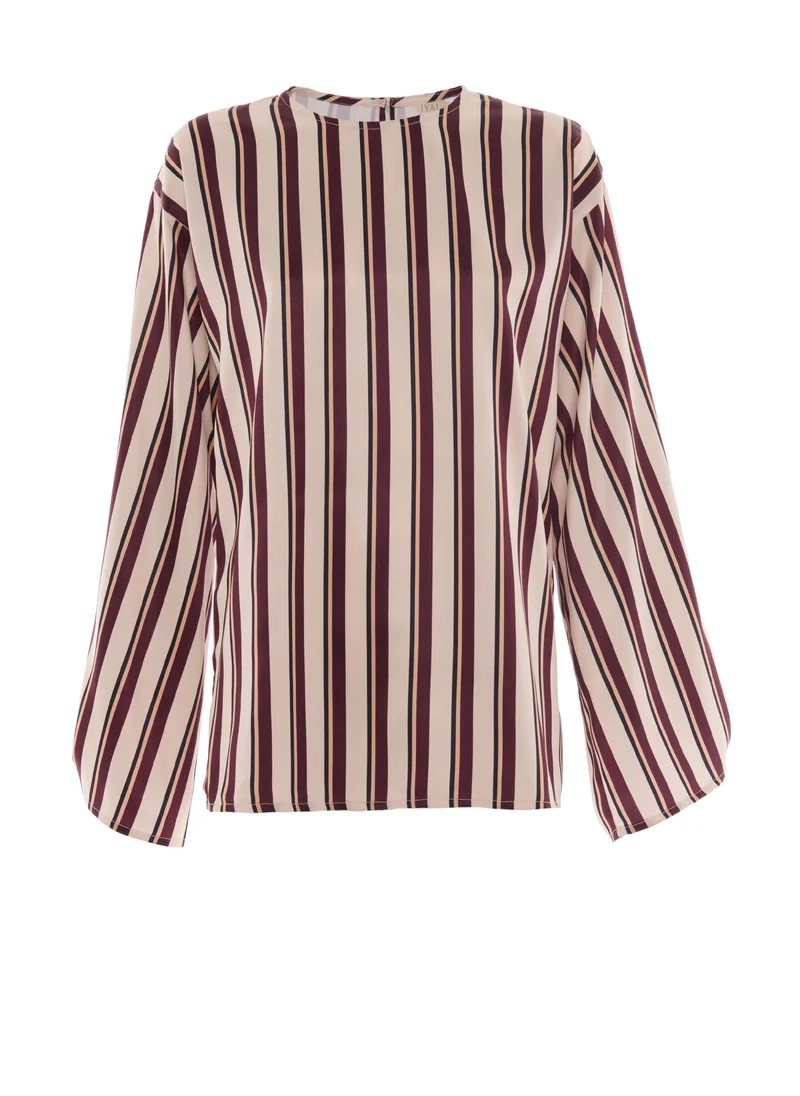 Iyal  Satin Stripe Top for Women | Best Price UAE
