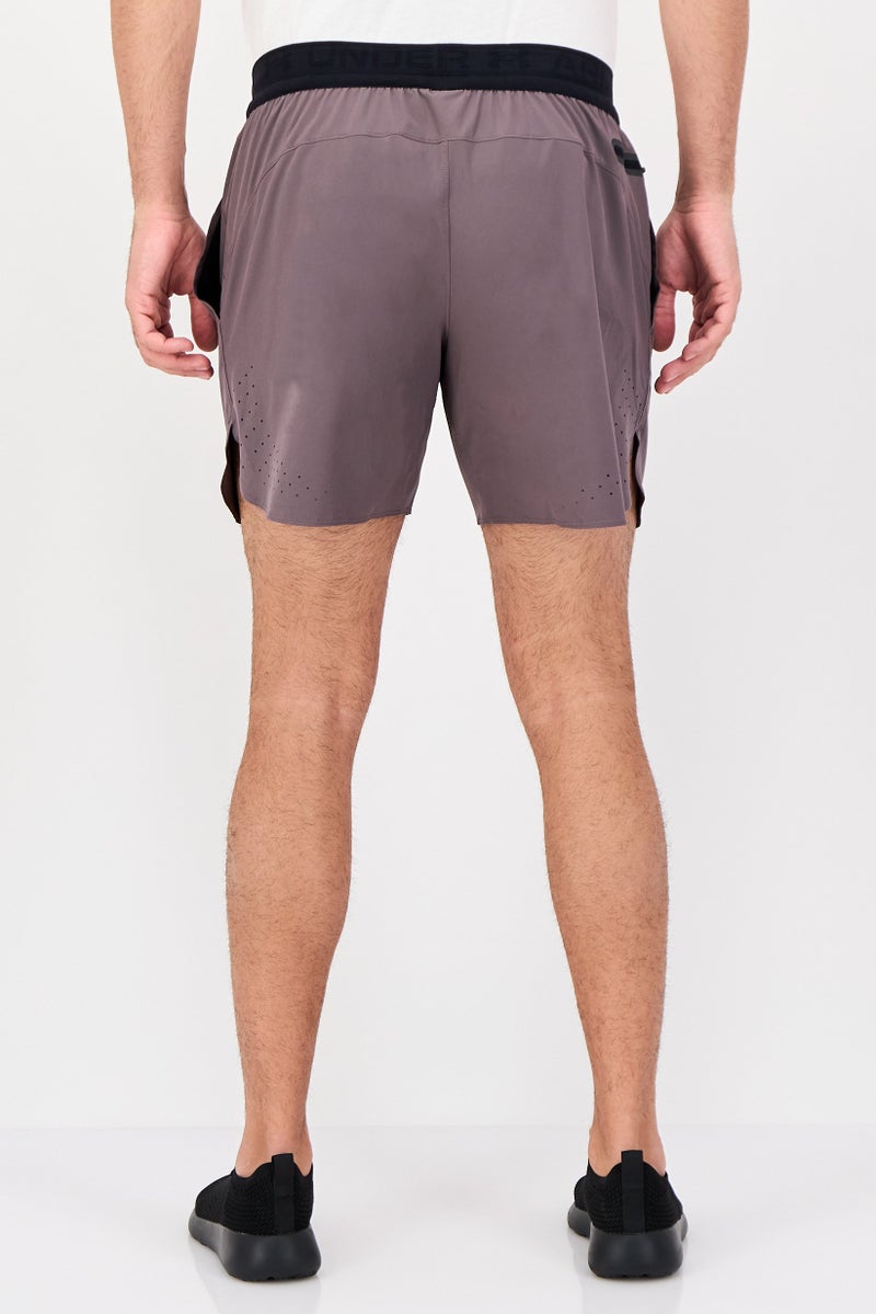 UNDER ARMOUR شورتات تدريب رياضية للرجال مع حبل سحب، برقوق دافئ - Image 3