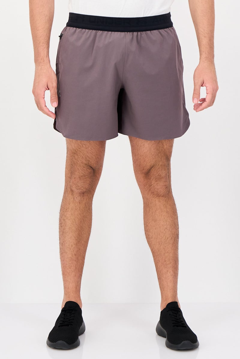UNDER ARMOUR شورتات تدريب رياضية للرجال مع حبل سحب، برقوق دافئ - Image 1