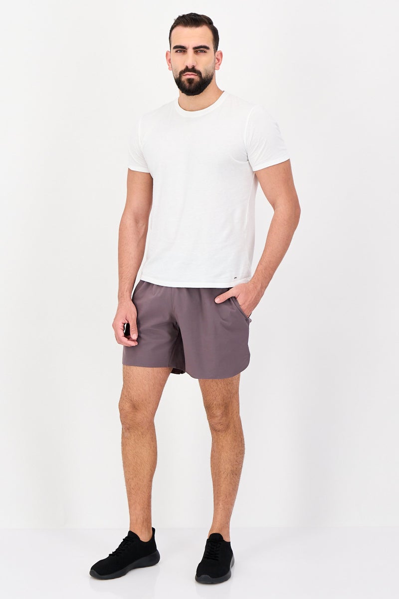 UNDER ARMOUR شورتات تدريب رياضية للرجال مع حبل سحب، برقوق دافئ - Image 4