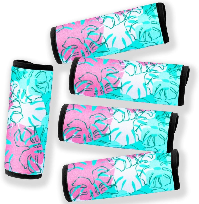 Careteilly Neoprene Luggage Handle Wrap Fluorescent Colors Luggage Identifiers/Tags/Marker (Tropical) - Image 1