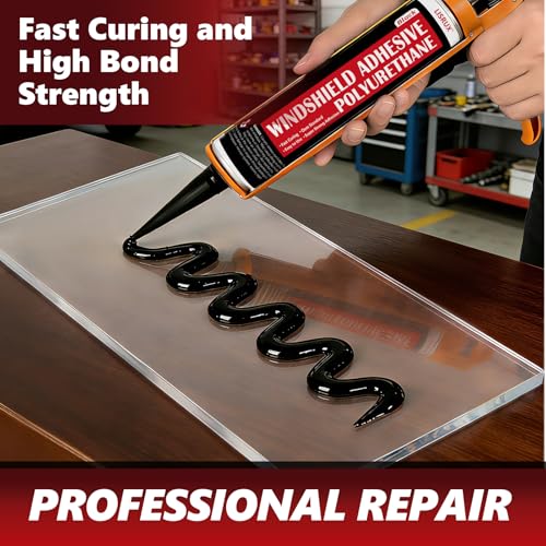LISRUX [2 Pack] Polyurethane Windshield Adhesive, Windshield Sealant Black - High Bond Strength, Quick Curing & Weather Resistant Automotive Glass Glue for Vertical & Overhead Application, 310ml - Image 2