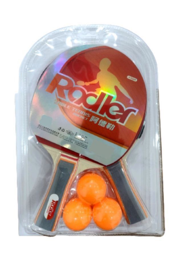 Rodler Table Tennis Racket set with 3 Balls and Pouch High-Performance Sets with Premium Table Tennis Rackets Compact Storage Case Table Tennis Paddle for Indoor & Outdoor Games - Image 1