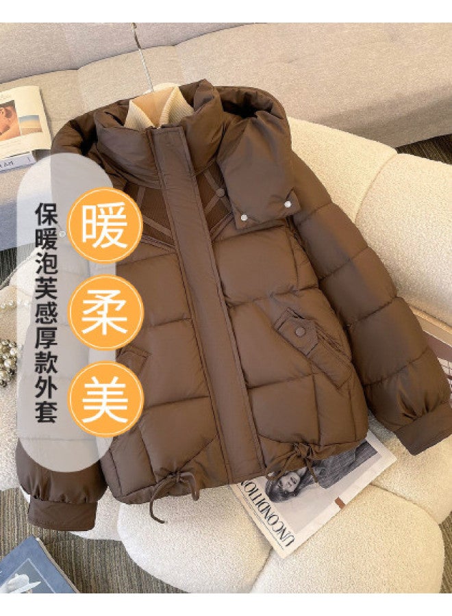 Fapai Winter Hooded Puffer Jacket Fashion Slimming Short Cotton Jacket - Image 1
