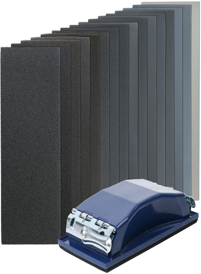 LotFancy Sandpaper 60 to 5000 Grit, 108PCS, 9 x 3.6” Dry Wet Sand Paper with Sanding Block, Silicon Carbide Sanding Sheet Assortment, for Automotive Metal Wood Furniture Polishing Finishing Buffing - Image 1