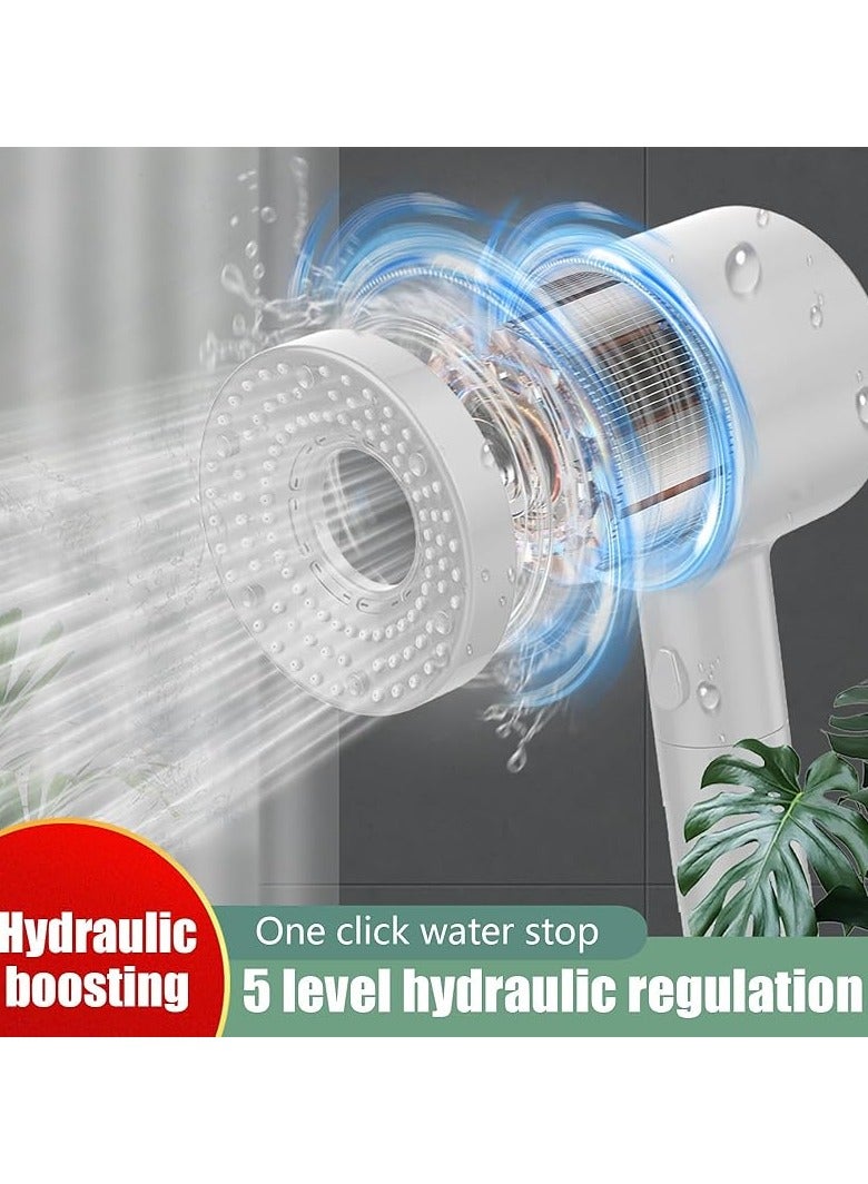 BEILINGDUN High Pressure Shower Head, Filtered Shower Head with Handheld, Multiple Spray Modes with Pause Switch Water Saving Filter Showerhead,Showerhead Set, for Pets Bath (white) - Image 5