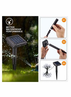 KASTWAVE Solar Sakura String Lights, Fairy Lights Outdoor Waterproof Garden Lights String Lights 50 LED Camping Novelty Patio Fairy String Lights Decorative for Cafe Garden Backyard Balcony Porch  - Image 3