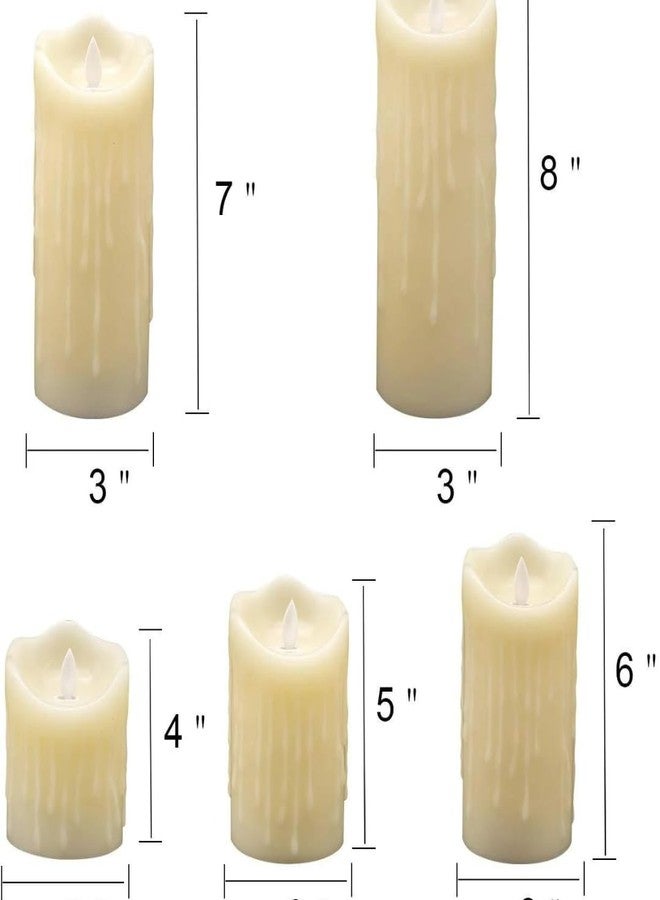 كرونوس شمعة عمودية متحركة من نوع Chronos LED - لون عاجي متقطر، بدون لهب، بدون دخان، وميض واقعي، ضوء أبيض دافئ لتزيين المنزل، ديوالي، وعيد الميلاد (6 بوصات) - Image 4