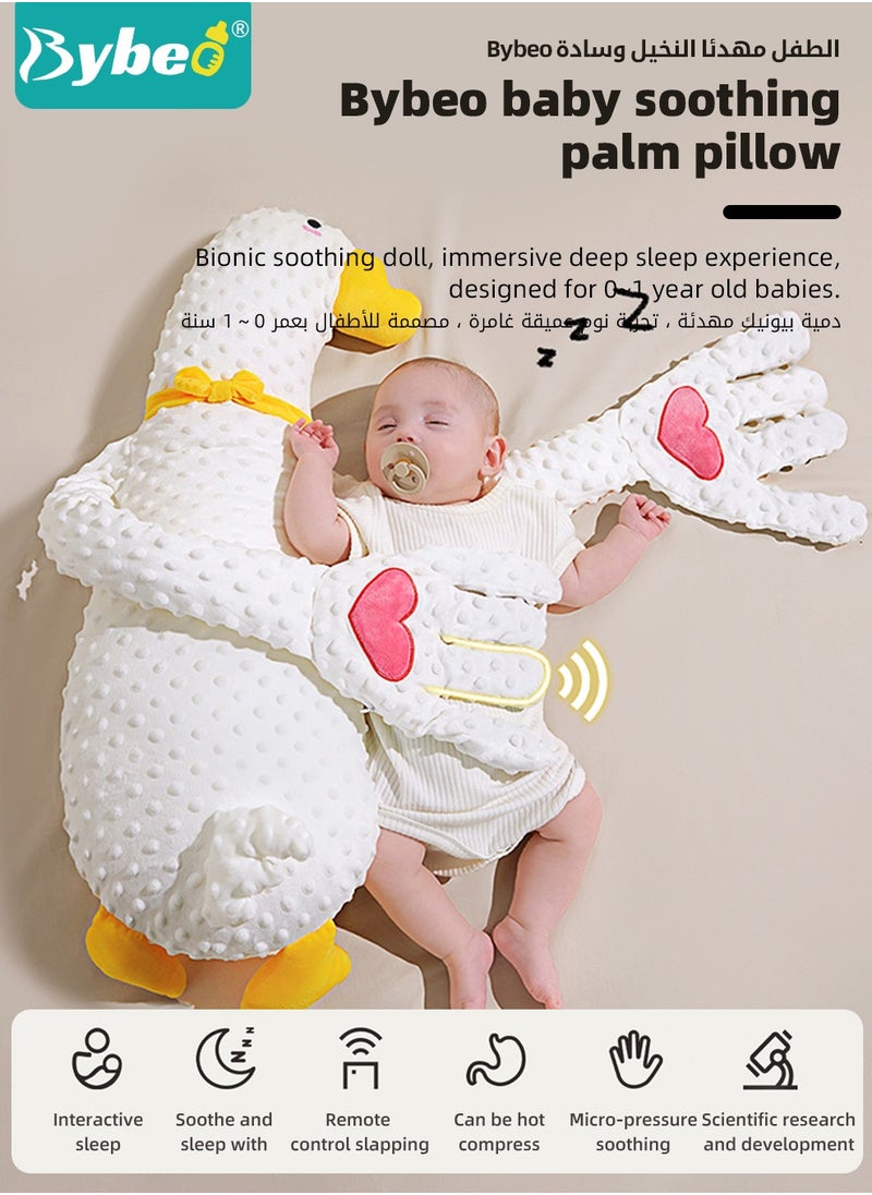 Bybeo Baby Sleep Soothing Doll with Automatic Soothing Palm, Newborn Patting Pillow, Baby Sleep Soother, Baby Sleeping Nursing Pillow with Remote Control, Infant Exhaust Pillow for Startle Prevention,Cute Duck Shape  - Image 2