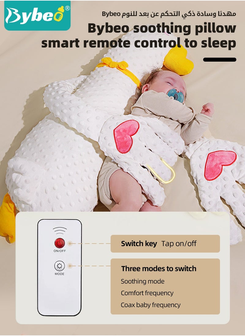 Bybeo Baby Sleep Soothing Doll with Automatic Soothing Palm, Newborn Patting Pillow, Baby Sleep Soother, Baby Sleeping Nursing Pillow with Remote Control, Infant Exhaust Pillow for Startle Prevention,Cute Duck Shape  - Image 3
