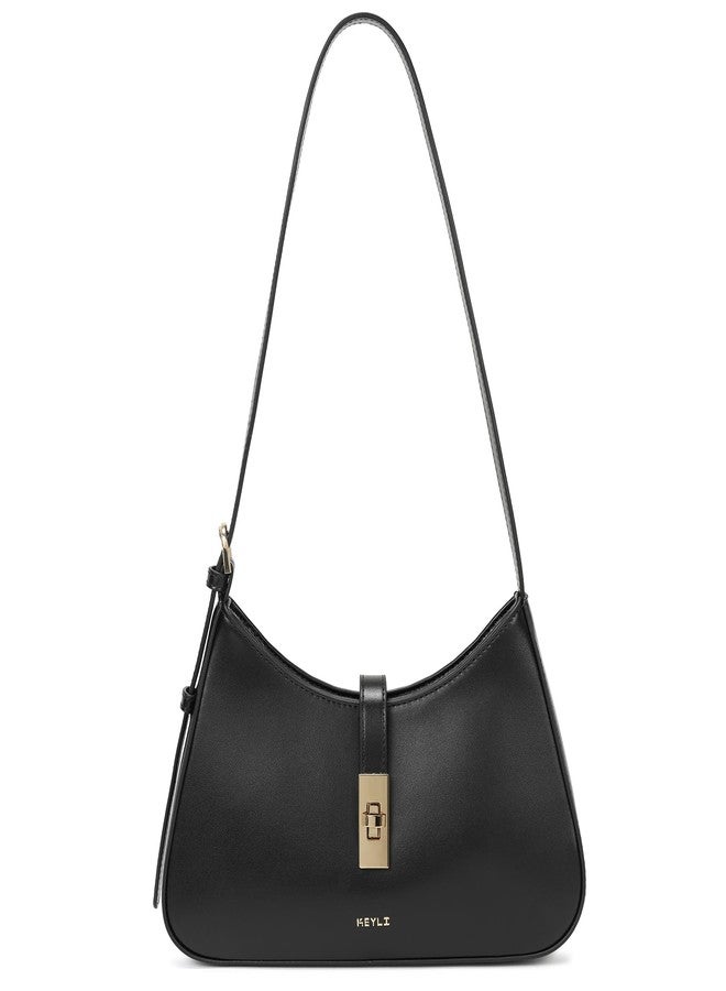 Keyli Shoulder Bag Purses for Women Fashion Waterproof Vegan Leather CrossBody Bags Small Cute Handbags Hobo Bags Satchels Purse Tote Bag with Adjustable Strap Black - Image 1
