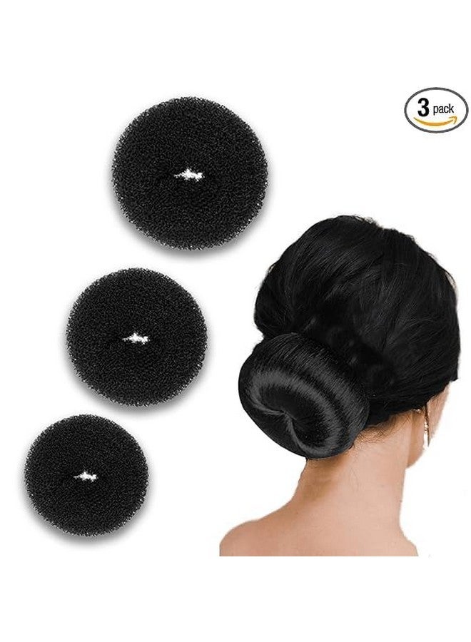 PALMATE Hair Bun Maker Donut Shaper Set, 3 Sizes (Small, Medium, Large), Black - Image 2