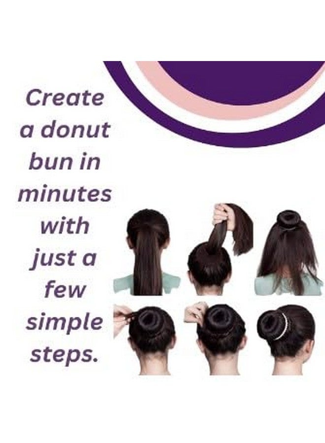 PALMATE Hair Bun Maker Donut Shaper Set, 3 Sizes (Small, Medium, Large), Black - Image 5