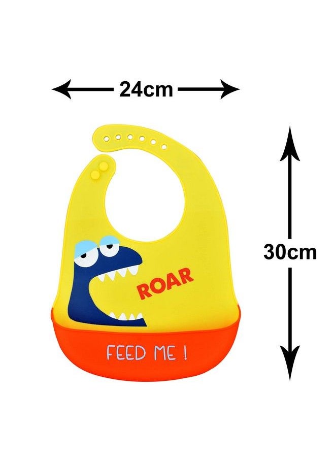 The Little Lookers Silicone Baby Feeding Bibs With Adjustable Strap Waterproof Stain Proof ; 100% Bpa Free (03 Years) (Pack Of 1)  - Image 4