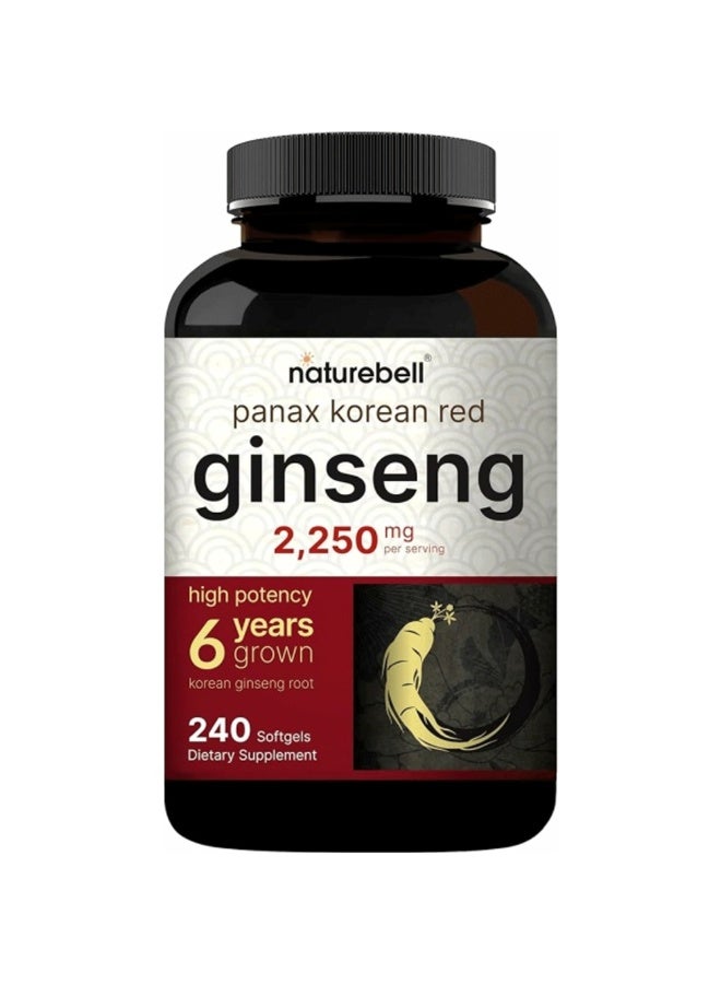 NatureBell Korean Red Ginseng 2,250 mg Per Serving – 240 Softgels