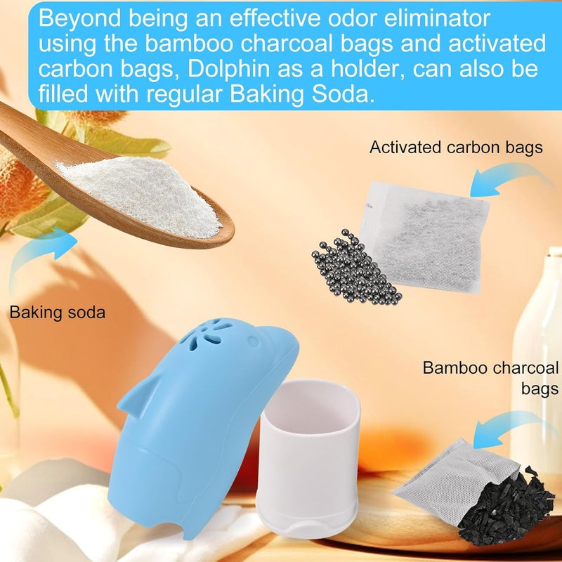Asltw Dolphin Refrigerator Deodorizer, Refrigerator Odor Eliminator, Fridge Air Freshener, Multi-purpose Odor Eliminator for Home, Cute Gifts, Kitchen Gadgets Cute Kitchen Accessories (Blue) - Image 4