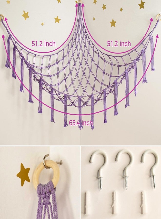 mirolam Stuffed Animal Storage Hammock Net - Toy Hammock Net for Stuffed Animals Corner - Hanging Stuff Animal Organizer Holder Large Size Baby Nursery Room Decor - Image 4