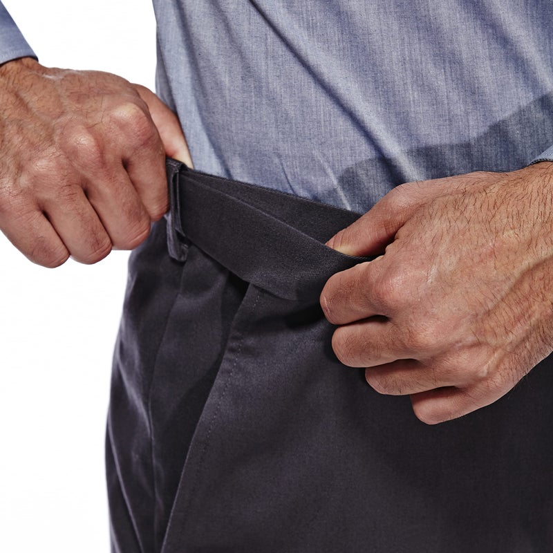 Haggar mens Premium No Iron Khaki Classic Fit Expandable Waist Flat Front Pant, Dark Grey, 44x30 - Image 2