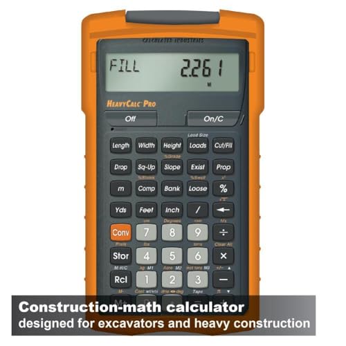 Calculated Industries 4325 HeavyCalc Pro Feet-Inch, Tenths, Yards and Metric Construction Math Calculator Tool for Engineers, Estimators, Excavators, Highway Contractors and Heavy Equipment Operators - Image 2