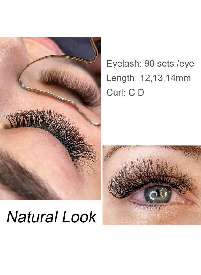 NAGARAKU - W Eyelash Extension 3D Volume Premade Fan 0.07Mm D Curl 814Mm Mix Faux Mink Matte Black Cluster Easy Fanning Yy Eye Lashes - Image 1