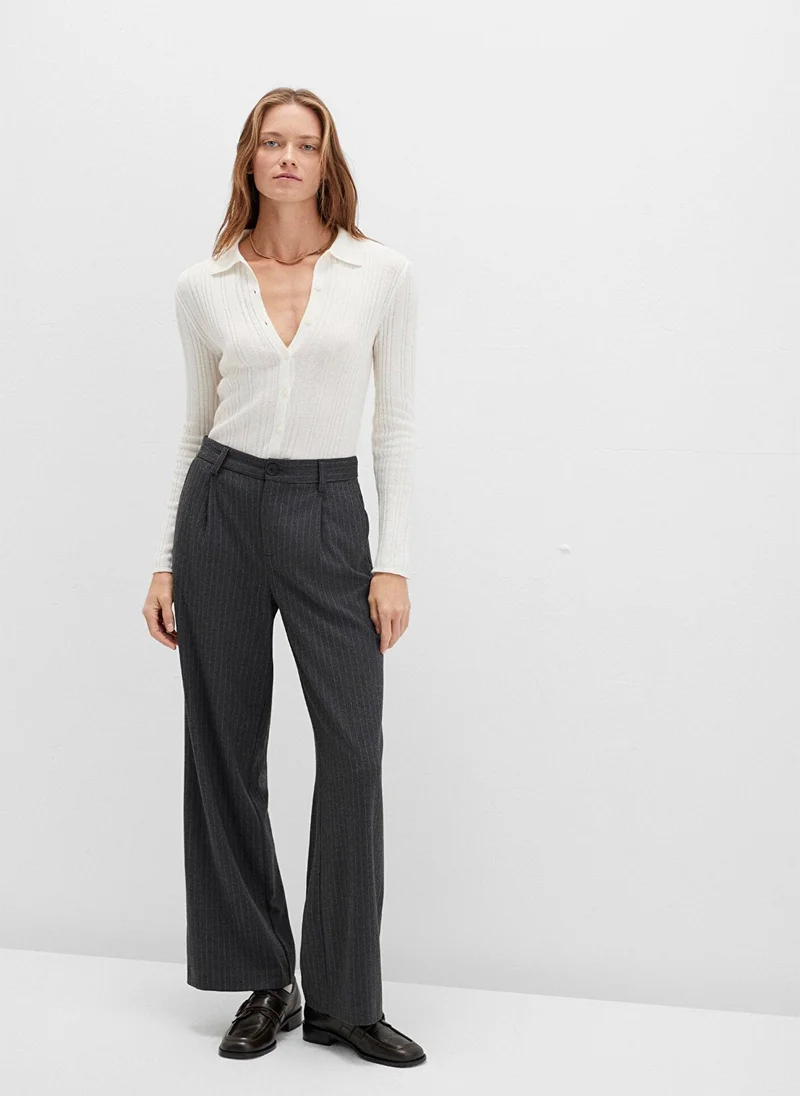 MAVI Grey Striped Trousers