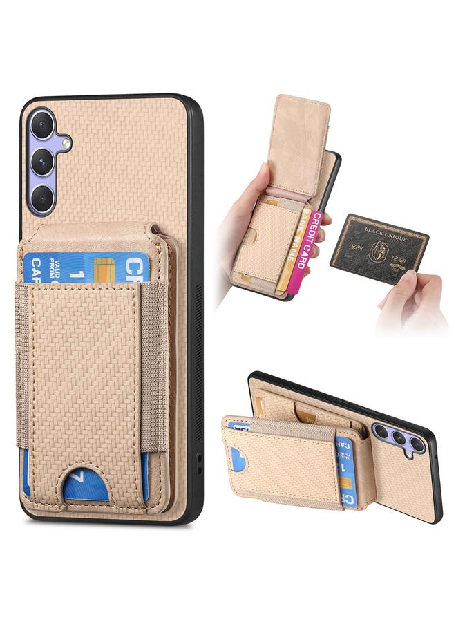 اس-توب جراب لهاتف Samsung Galaxy S25 Ultra 5G مصنوع من ألياف الكربون مع حامل عمودي قابل للطي - Image 1