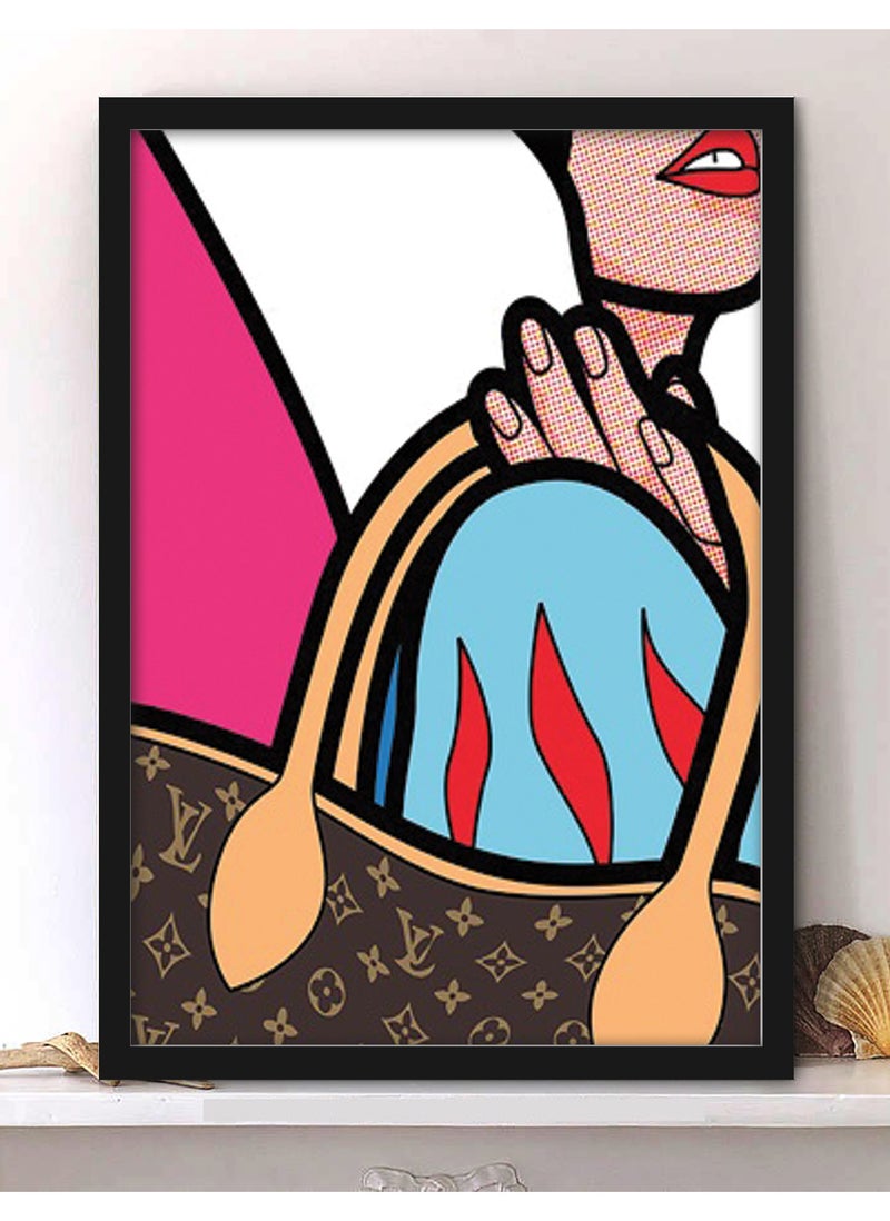 Spoil Your Wall ملصقات جدارية مع سنو وايت تحمل حقيبة LV فن البوب وإطار أسود - فنون الجدران ديكور المنزل إطارات الصور - 40x55 سم من Spoil Your Wall - Image 1