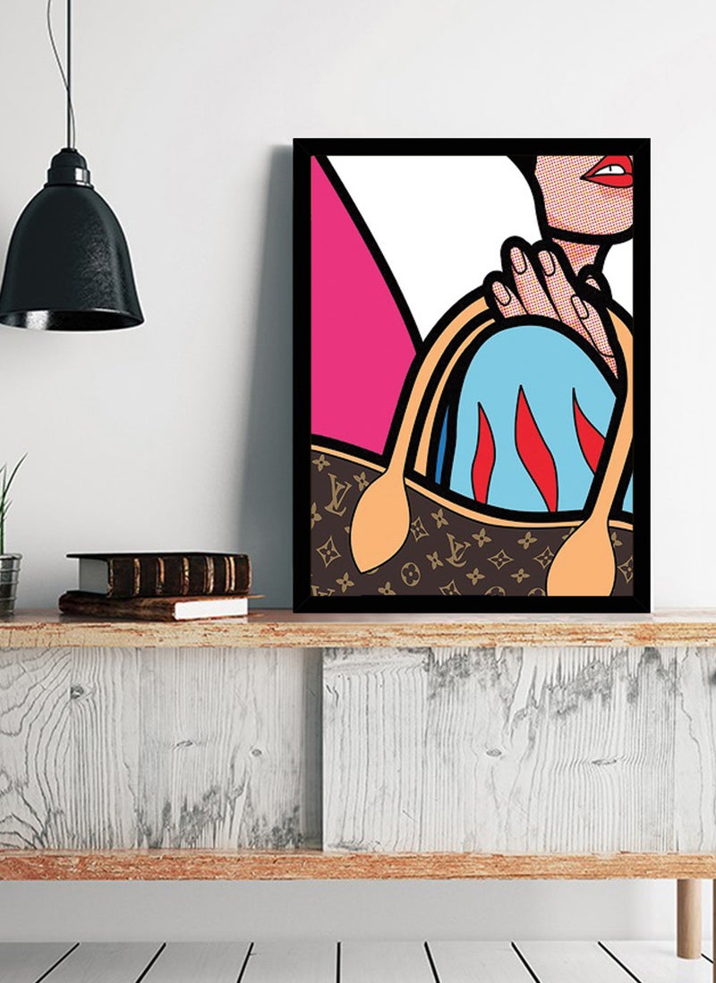 Spoil Your Wall ملصقات جدارية مع سنو وايت تحمل حقيبة LV فن البوب وإطار أسود - فنون الجدران ديكور المنزل إطارات الصور - 40x55 سم من Spoil Your Wall - Image 2