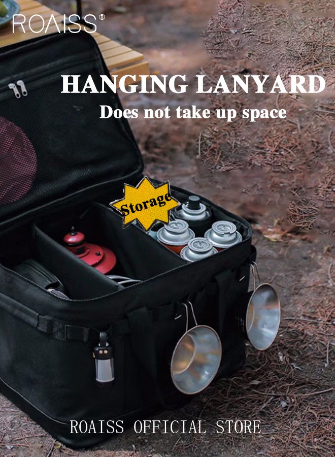 رويس صندوق تخزين الأدوات الخارجية حقيبة تخزين للتخييم بسعة كبيرة، حقيبة محمولة متعددة الوظائف للنزهات ومنظم التخييم للطهي في الهواء الطلق - Image 2