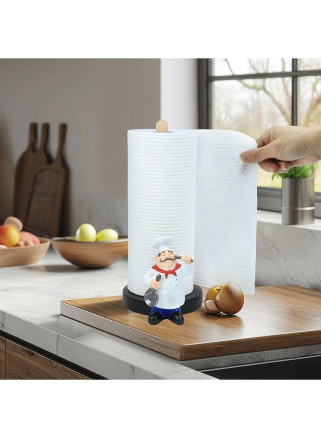 MASSJOY Chef Style Paper Towel Holder, Resin Crafts Display for Kitchen Cafe Western Restaurant Cake Shop Dessert Shop. - Image 5