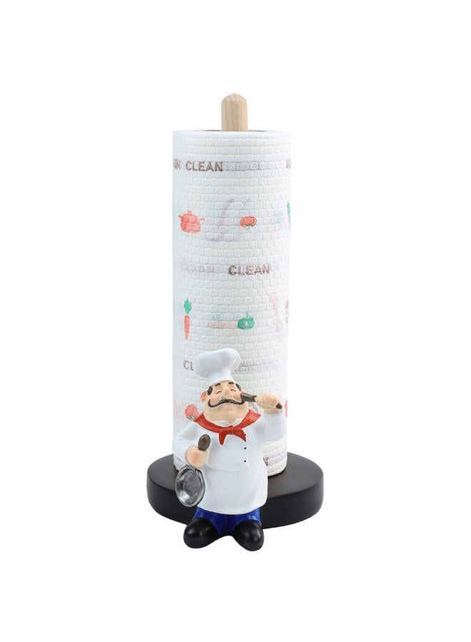 MASSJOY Chef Style Paper Towel Holder, Resin Crafts Display for Kitchen Cafe Western Restaurant Cake Shop Dessert Shop. - Image 1